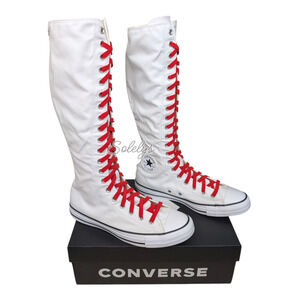 Converse CTAS XXHI Mens 9 Womens 11 White Red Canvas Knee High Sneaker Boot NEW